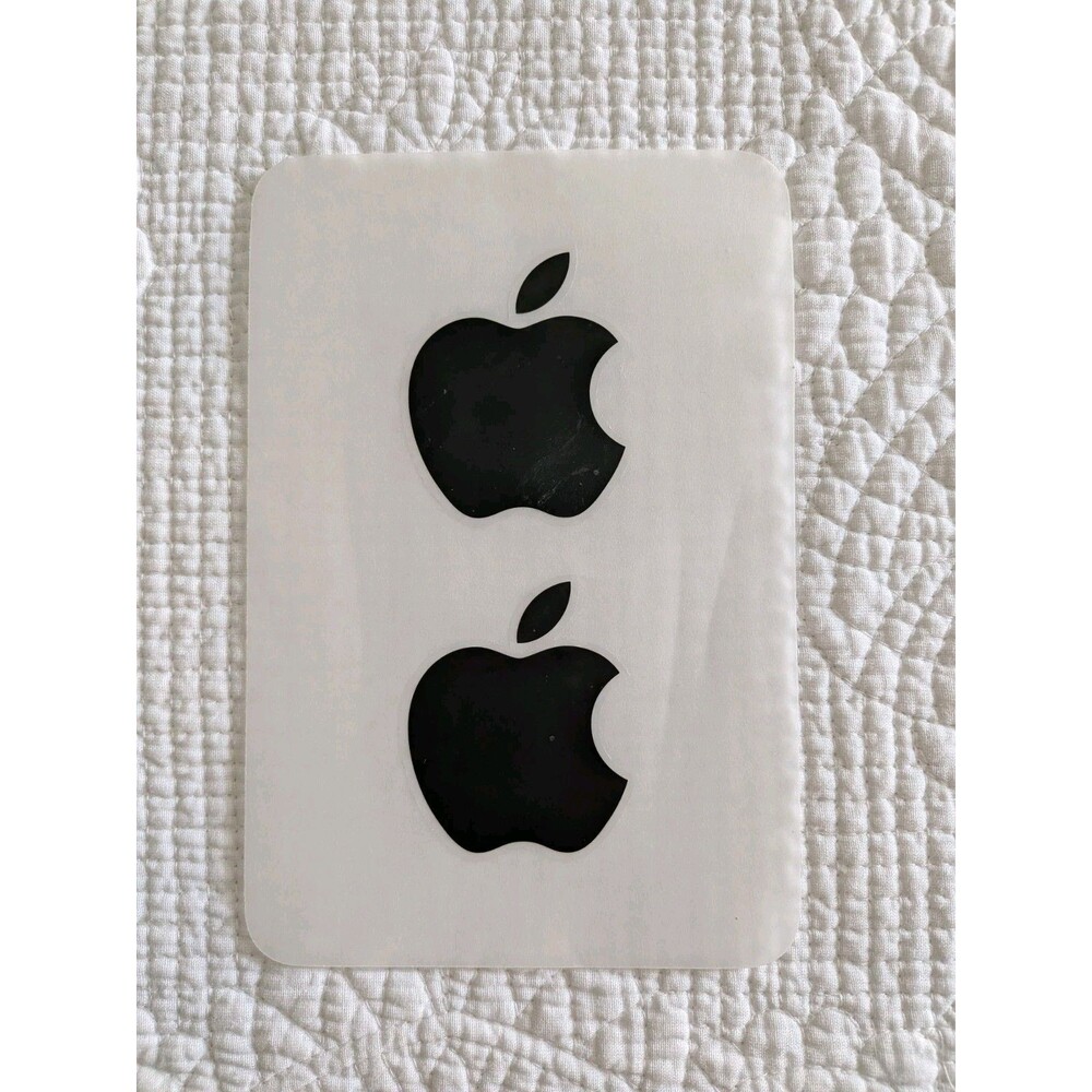 Apple Logo Sticker, OEM, Black 1.75x2 inches, Sheet of 2